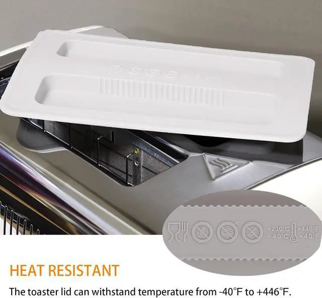Alt view image 4 of 6 - 2 Pack Toaster Cover 2 Slice Toaster Cover Silicone Toaster Lid Bread Machine Cover Bread Maker Accessories (White)