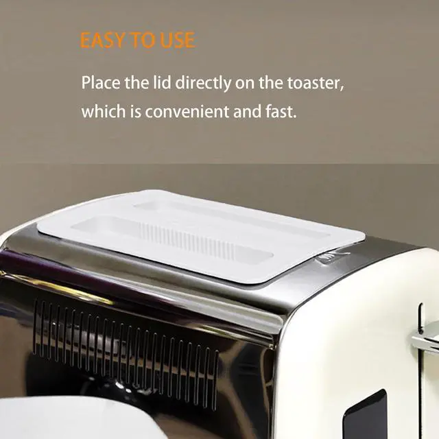 Alt view image 5 of 6 - 2 Pack Toaster Cover 2 Slice Toaster Cover Silicone Toaster Lid Bread Machine Cover Bread Maker Accessories (White)