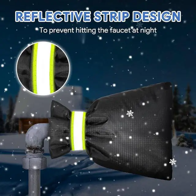 Alt view image 6 of 7 - 4Pack Outdoor Faucet Covers for Winter - Pro 6.7"W x 8.3"H Outdoor Water Faucet Covers Socks for Winter Freeze Protection Pipe Insulation Reusable Waterproof Insulated Spigot backflow Cover