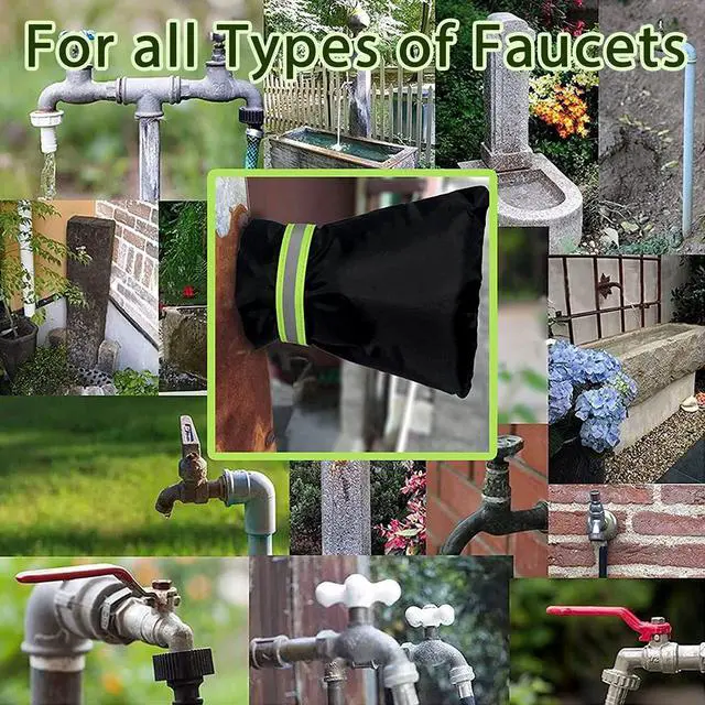 Alt view image 5 of 7 - 4Pack Outdoor Faucet Covers for Winter - Pro 6.7"W x 8.3"H Outdoor Water Faucet Covers Socks for Winter Freeze Protection Pipe Insulation Reusable Waterproof Insulated Spigot backflow Cover