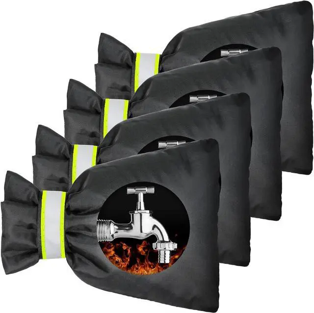Main image of 4Pack Outdoor Faucet Covers for Winter - Pro 6.7"W x 8.3"H Outdoor Water Faucet Covers Socks for Winter Freeze Protection Pipe Insulation Reusable Waterproof Insulated Spigot backflow Cover
