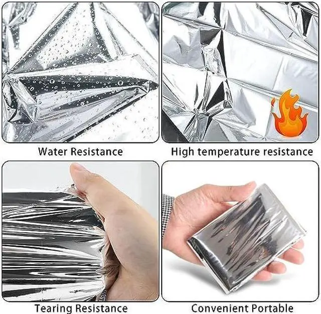 Alt view image 3 of 7 - Emergency Mylar Thermal Blankets -Space Blanket Survival kit Camping Blanket (6-Pack). Perfect for Outdoors, Hiking, Survival, Bug Out Bag ,Marathons or First Aid