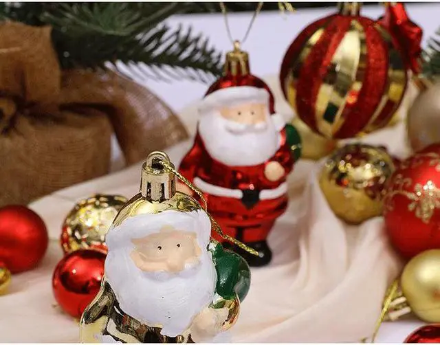 Alt view image 4 of 4 - Newest Christmas Tree Ornament, 72pcs Christmas Tree Decoration Set Red Green Gold Christmas Ball Shatterproof Hanging Tree Ornament Assortment Set