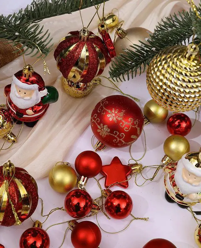 Alt view image 4 of 6 - Newest Christmas Tree Ornament, 72pcs Christmas Tree Decoration Set Red Green Gold Christmas Ball Shatterproof Hanging Tree Ornament Assortment SetNewest Christmas Tree Ornament, 72pcs Christmas Tree