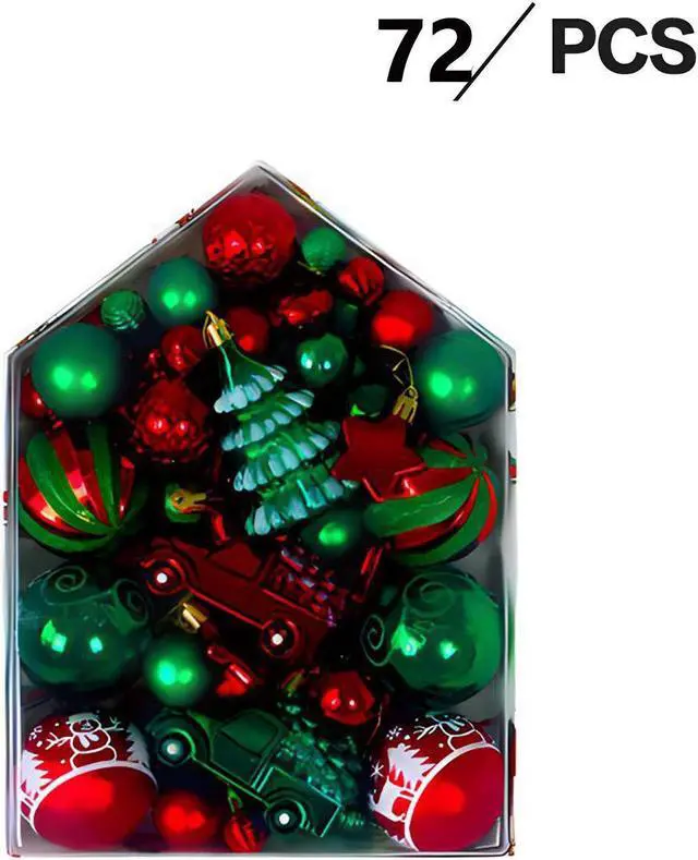 Alt view image 2 of 4 - Newest Christmas Tree Ornament, 72pcs Christmas Tree Decoration Set Red Green Gold Christmas Ball Shatterproof Hanging Tree Ornament Assortment SetNewest Christmas Tree Ornament, 72pcs Christmas Tree