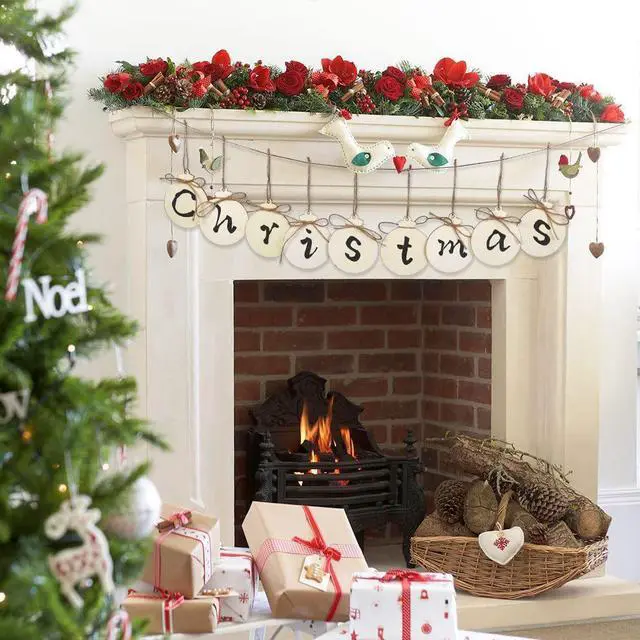 Alt view image 5 of 5 - 50 Pieces Christmas Wooden Hollow Ornaments Xmas Tree Hanging Tags Crafts Pendant Decor Christmas Holiday Wedding Decorations