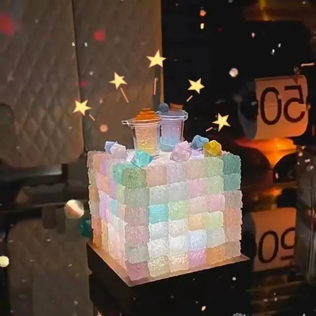 Alt view image 2 of 7 - Beauty crystal luminous cube candy LED night light couple birthday friend handmade DIY gift