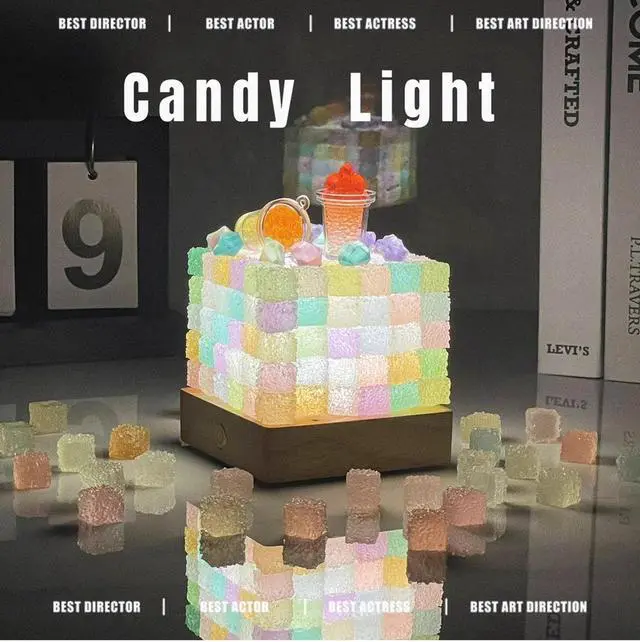 Alt view image 3 of 7 - Beauty crystal luminous cube candy LED night light couple birthday friend handmade DIY gift