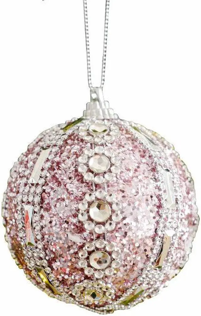 Alt view image 7 of 7 - Christmas Ball Ornaments 7pcs Sequin Christmas Balls Shatterproof Christmas Tree Ornaments Glitter Christmas Ornaments Plastic Hanging Pearl Balls for Xmas Trees,Holiday Party(Pink)