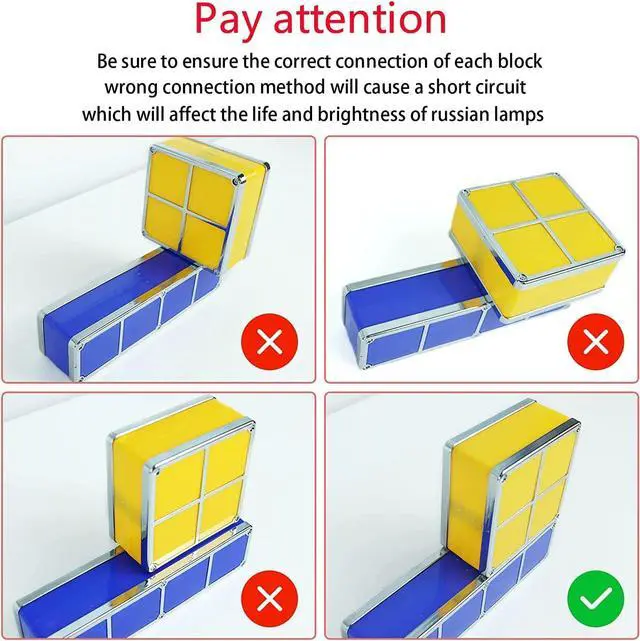Alt view image 5 of 6 - Tangram Stackable Night Light, LED 7 Colors Induction Interlocking Desk Lamp 3D DIY Magic Blocks Puzzles Toy for Bedroom Home Decor Ideal Gift for Birthday (US Plug)