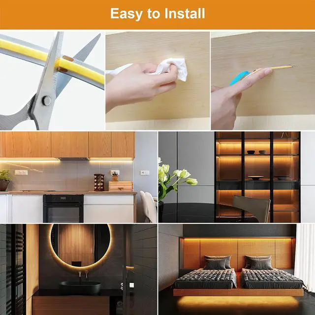 Alt view image 7 of 7 - 5V COB flexible light strip with USB and switch, live broadcast fill light, e-sports room decoration light strip 16.4ft warm white