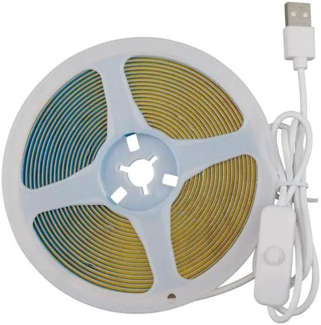 Alt view image 6 of 7 - 5V COB flexible light strip with USB and switch, live broadcast fill light, e-sports room decoration light strip 16.4ft warm white