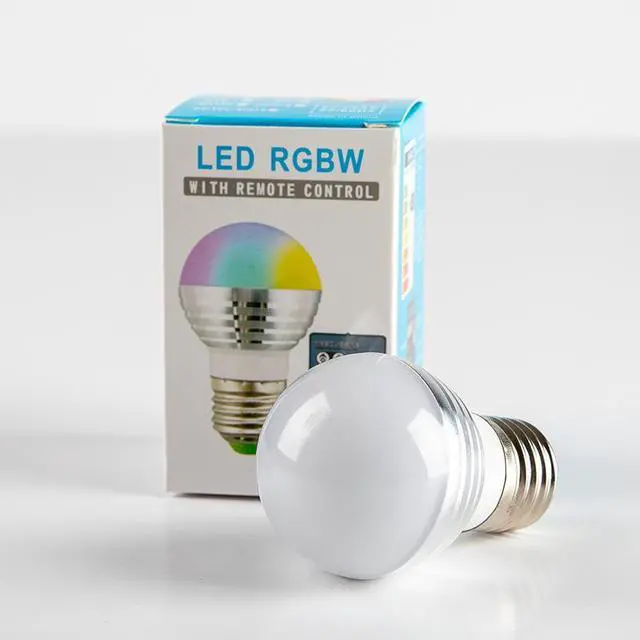 Alt view image 6 of 7 - E26/E27 3W RGB LED Light Bulb 16 Color Changing Bulb RGB Light Bulbs Dimmable with Remote Control, RGB + Warm White for Home Room Decor