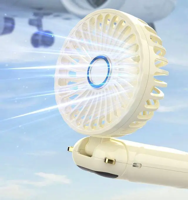 Alt view image 2 of 6 - Handheld Mini Fan, USB Rechargeable Portable Fan ,Pocket Design for Travel/Summer/Concerts Small Personal Cooling Fans (White)