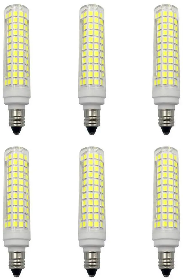 Main image of E11 LED Corn Bulb 15W Dimmable Ceramic LED Light Bulbs 120W Equivalent 136 LEDs 2835 SMD 1500LM Cool White 6500K T3/T4 JDE11 E11 Mini Candelabra Base for Home Lighting, 6Pack