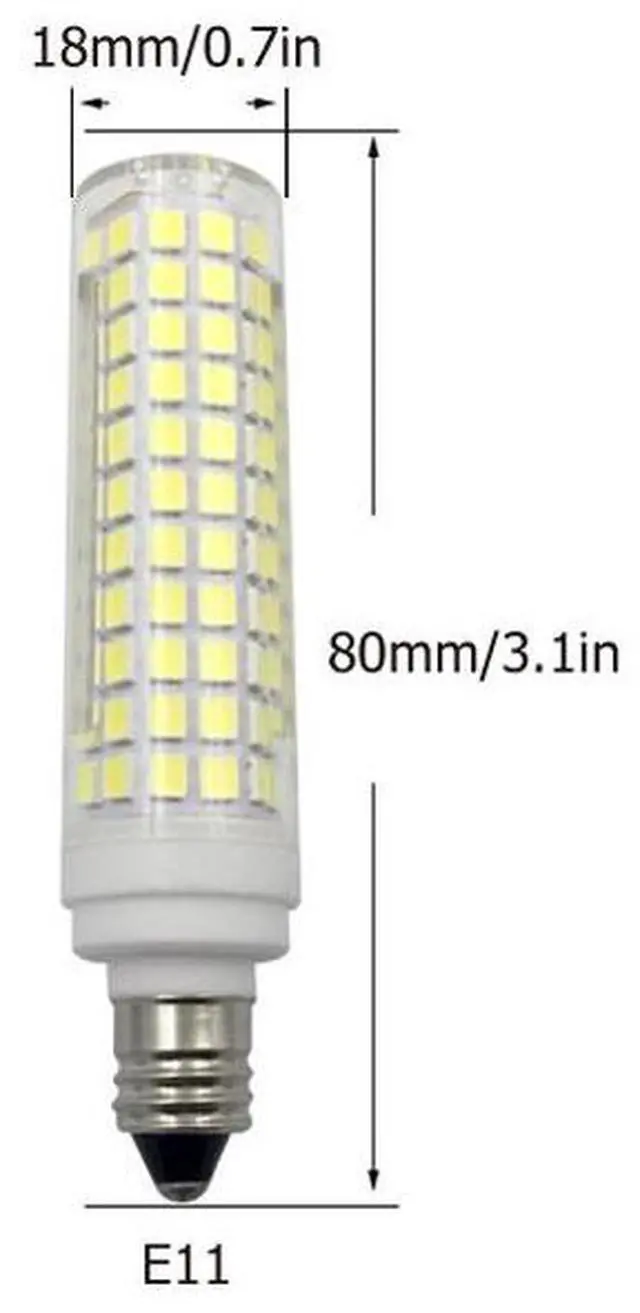 Alt view image 6 of 7 - E11 LED Corn Bulb 15W Dimmable Ceramic LED Light Bulbs 120W Equivalent 136 LEDs 2835 SMD 1500LM Cool White 6500K T3/T4 JDE11 E11 Mini Candelabra Base for Home Lighting, 6Pack