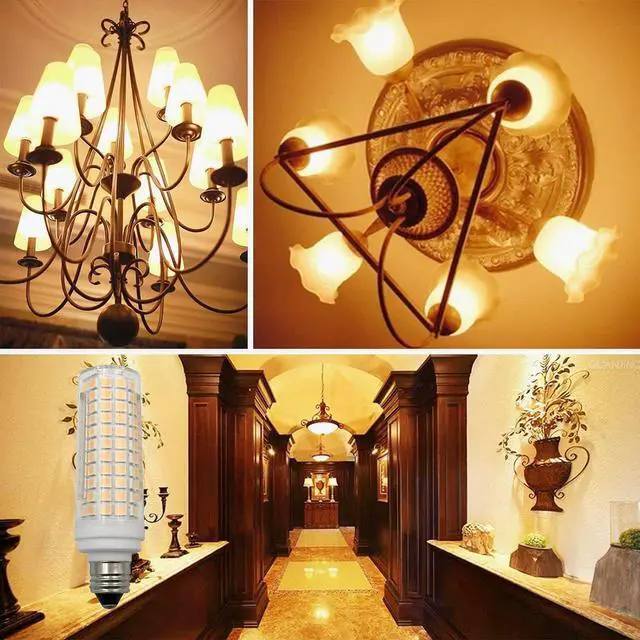 Alt view image 7 of 7 - E11 LED Corn Bulb 15W Dimmable Ceramic LED Light Bulbs 120W Equivalent 136 LEDs 2835 SMD 1500LM  Warm White 3000K T3/T4 JDE11 E11 Mini Candelabra Base for Home Lighting, 6Pack