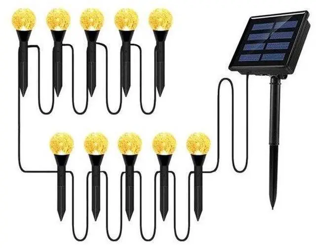 Main image of Solar LED Ball Stake Lights Outdoor Garden Light Pathway Landscape Decor Lamp