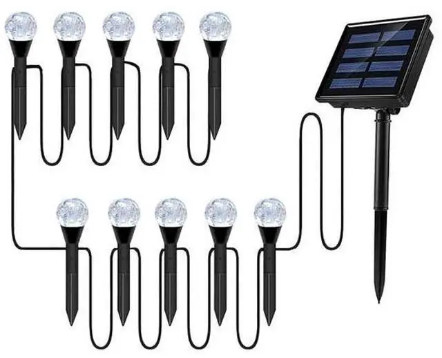 Alt view image 7 of 7 - Solar LED Ball Stake Lights Outdoor Garden Light Pathway Landscape Decor Lamp