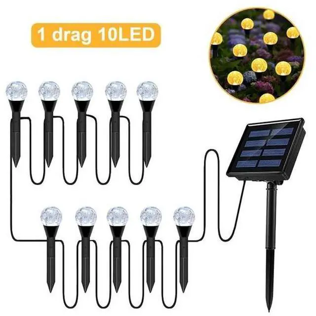 Alt view image 2 of 7 - Solar LED Ball Stake Lights Outdoor Garden Light Pathway Landscape Decor Lamp