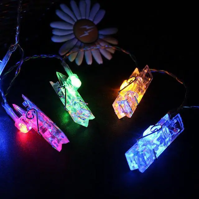 Alt view image 4 of 7 - 30LED Photo Clip Copper String Lights Starry Fairy Multicolor Lights Battery Powered for Hang Pictures Cards Bedroom Wall Decorations Christmas Patio Halloween Thanksgiving WeddingParty Decor