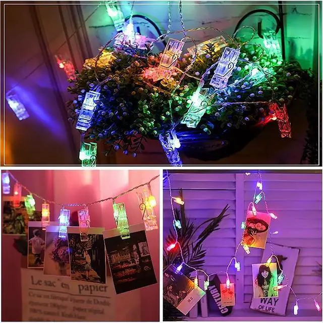 Alt view image 5 of 7 - 30LED Photo Clip Copper String Lights Starry Fairy Multicolor Lights Battery Powered for Hang Pictures Cards Bedroom Wall Decorations Christmas Patio Halloween Thanksgiving WeddingParty Decor