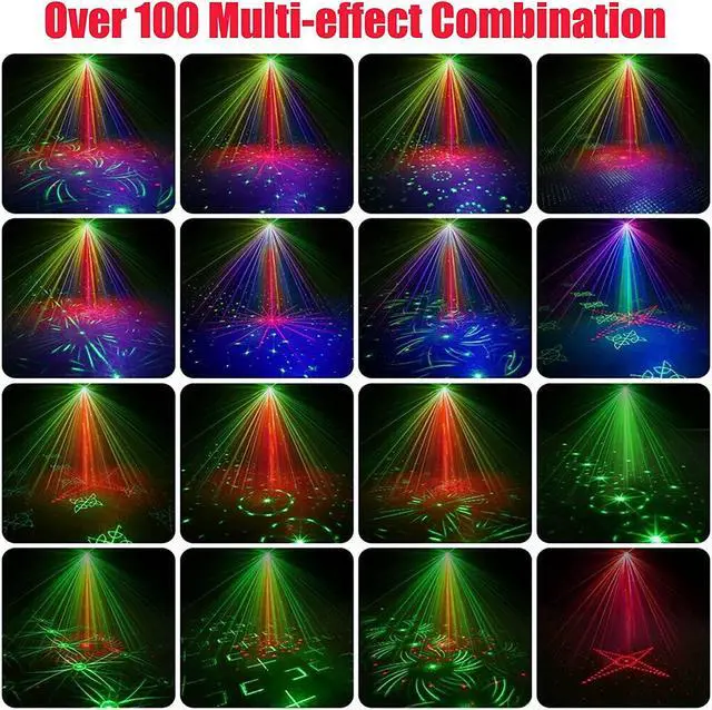 Alt view image 3 of 7 - Wireless Party Lights, Dj Disco Lights with 4000 mAh Built-in Battery,LED Projector Stage Strobe Light by Sound Activated Remote Control for Parties Christmas Halloween Weddings Lighting (Black)