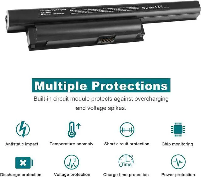 Alt view image 4 of 7 - Futurebatt 6Cell Laptop Battery for Sony Vaio VGP-BPS22 VGP-BPS22A VGP-BPL22 VGP-BPS22/A VPC-E1Z1E VPC-EA