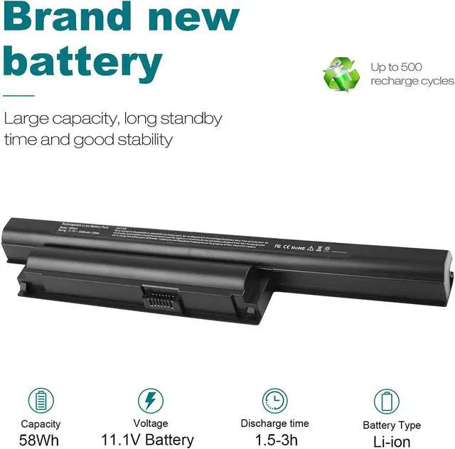 Alt view image 5 of 7 - Futurebatt 6Cell Laptop Battery for Sony Vaio VGP-BPS22 VGP-BPS22A VGP-BPL22 VGP-BPS22/A VPC-E1Z1E VPC-EA