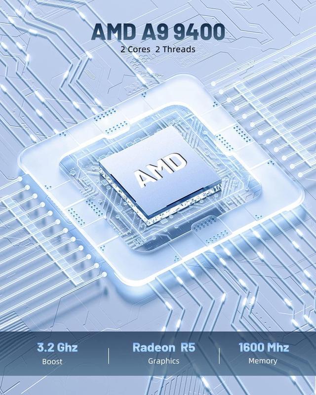 Mini PC , AMD A9 9400 (up to 3.2 Ghz) Mini Desktop Computers, 8GB RAM –  ATOPNUC