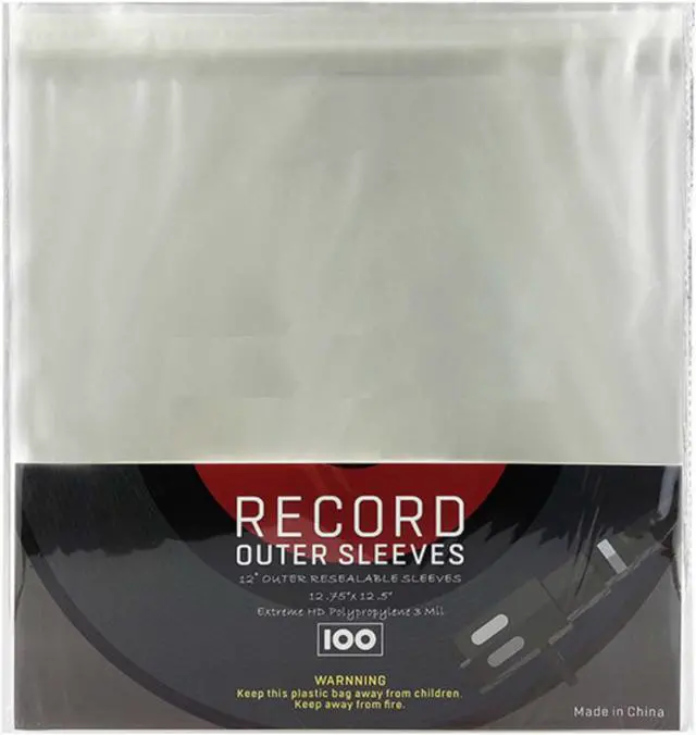 Main image of 12.5" Heavy Duty Vinyl Disc LP Record Jacket Cover with re-sealable flap - pack of 25