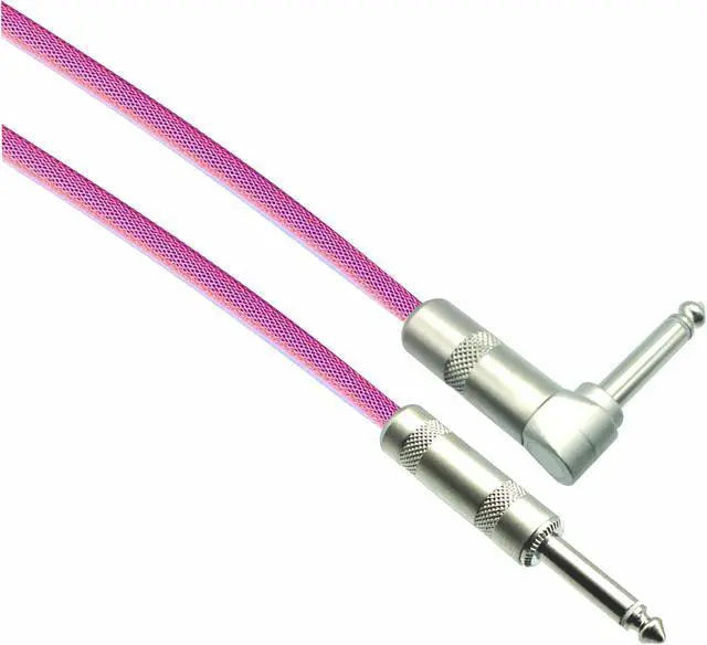 Main image of NEON PINK Designer Series Guitar Cables - 1/4" Straight to Right Angle