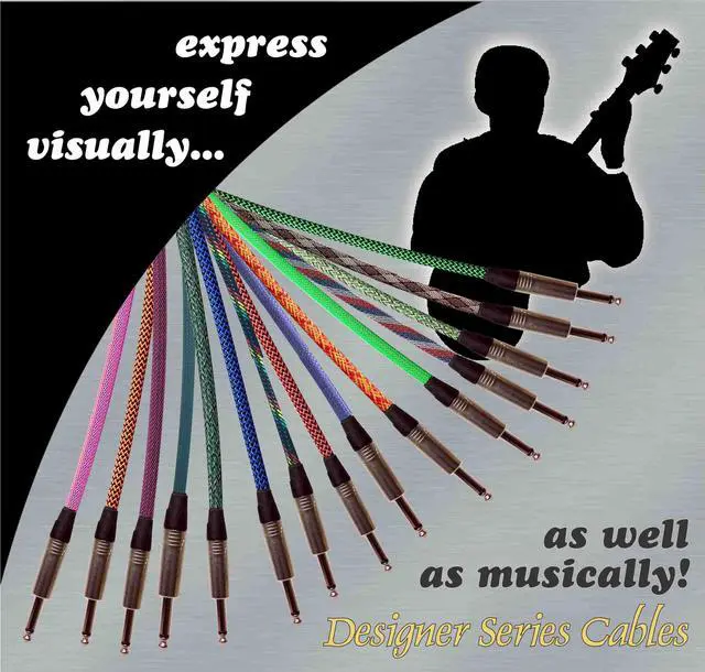 Alt view image 5 of 5 - SUPER DUPER Designer Series Guitar Cables - 1/4" Straight to Right Angle