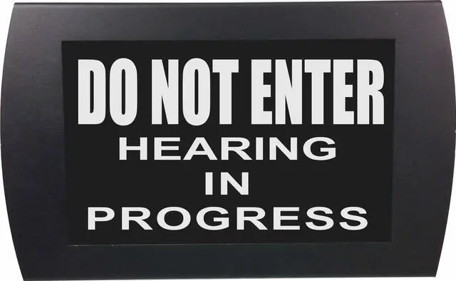Main image of AMERICAN RECORDER - "DO NOT ENTER - HEARING IN PROGRESS" LED Lighted Sign