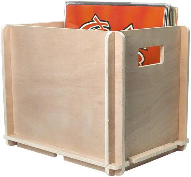 Alt view image 2 of 7 - Wooden Vinyl Disc LP Record Storage Box