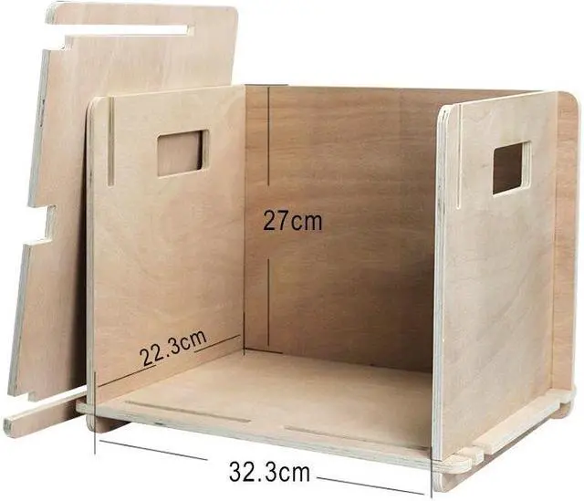 Alt view image 5 of 7 - Wooden Vinyl Disc LP Record Storage Box