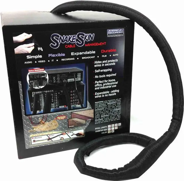 Alt view image 6 of 7 - 1.5 inch SNAKESKIN Wire & Cable Cover - black - 25 feet