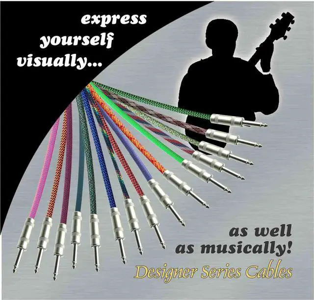Alt view image 5 of 5 - REGGAE Designer Series Guitar Cables - 1/4" Straight to Right Angle