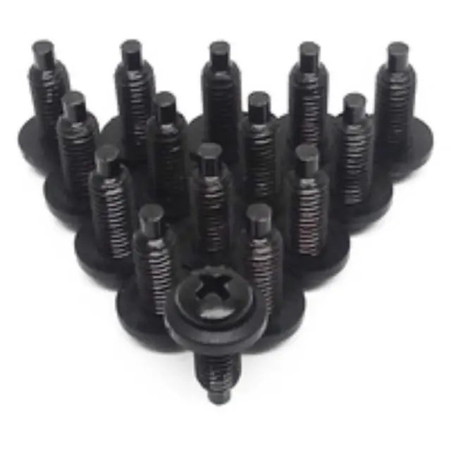 Alt view image 2 of 2 - AMERICAN RECORDER 10/32 Tapered Tip Rack Screws with Washer, Black, Jar of 100