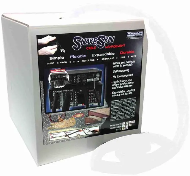 Alt view image 3 of 3 - 1" SNAKESKIN Wire & Cable Cover - White - 25 feet pack
