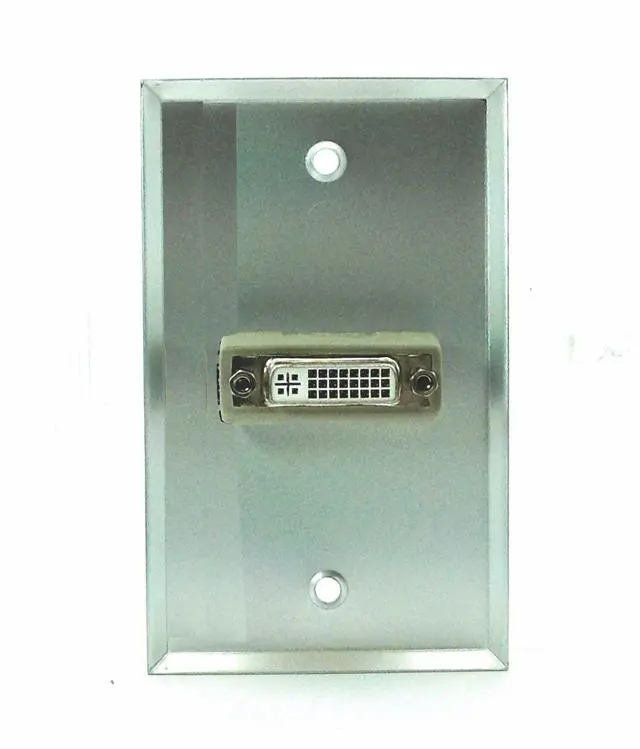 Alt view image 2 of 2 - Single Gang DVI-D Stainless Steel Wall Plate