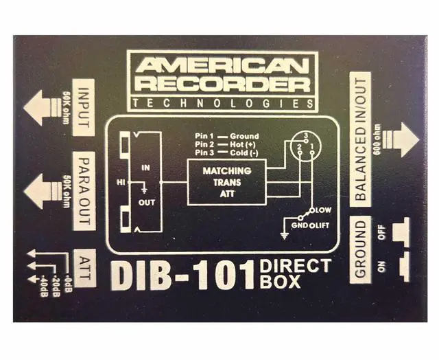 Alt view image 4 of 4 - AMERICAN RECORDER DIB-101 Passive Direct "DI" Box