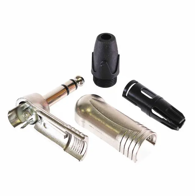 Alt view image 2 of 2 - AMERICAN RECORDER Solder Type Heavy Duty 1/4? TRS Right Angle Connector, Nickel Plated