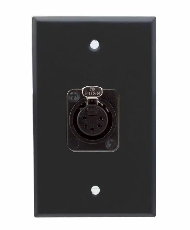 Alt view image 2 of 2 - Single Gang Stainless Steel Wall Plate with 5 pin XLR Female