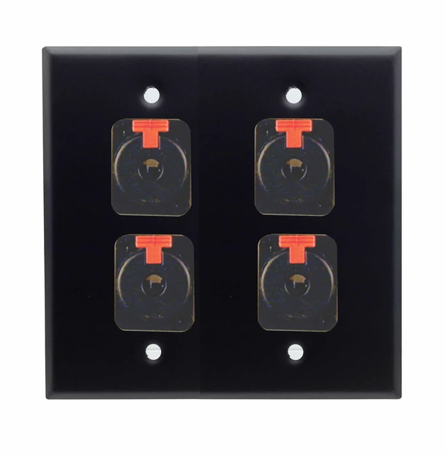 Alt view image 2 of 2 - Dual Gang Stainless Steel Wall Plates with Four TRS Female