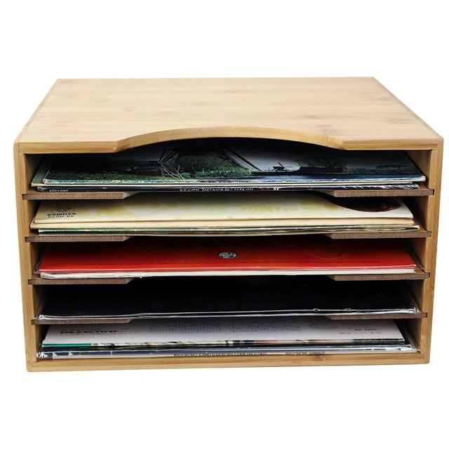 Alt view image 3 of 3 - Natural Bamboo Vinyl LP Record Storage Case