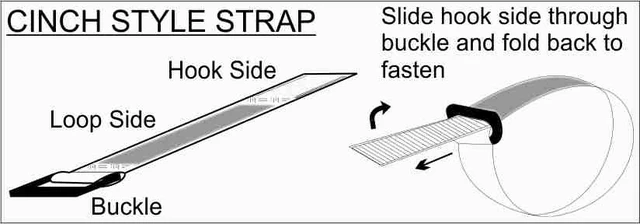 Alt view image 2 of 7 - 12" Cinch Style Reusable Cable Straps - 6 Pack