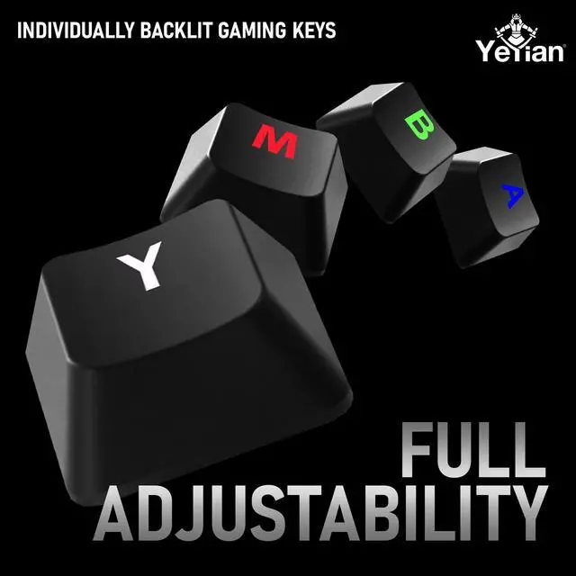 Alt view image 6 of 7 - YEYIAN AKIL Mechanical Gaming Wireless 65% TKL Keyboard, Rechargeable 68 RGB LED Backlit 16M Color Keys, OUTEMU Red Hot-Swap Switches, Cherry MX Equivalent, 18 Modes, 50M Keystrokes, Steel, Tenkeyless
