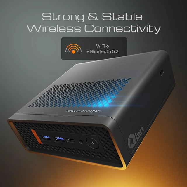 Alt view image 6 of 7 - Qian Atlas 5 Mini PC Intel Core i51235U, 16GB DDR4, 512GB SSD, WiFi 6, Dual HDMI, VESA Mount
