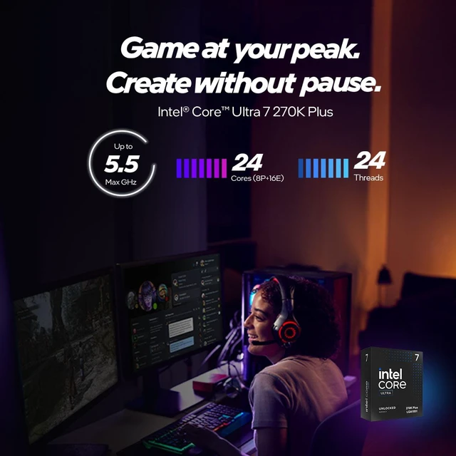 Alt view image 4 of 7 - Yeyian Astra X Gaming Desktop - Core Ultra 7 270K Plus, 9070 XT, 32GB DDR5 6000MHz, 2TB SSD - AI-Ready Tower - SKU YPI-AX270KC-97XR2U.